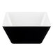 A black and white medium square melamine bowl.