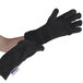 A pair of Lodge black leather gloves.