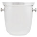 A white Vollrath wine bucket with silver handles.