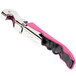 A Pulltap's Original customizable waiter's corkscrew with a dark pink and black handle.