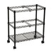 A black metal two-tier rolling file cart by Safco.