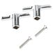 Two chrome T&S mixing control valve handles with screws.