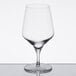 A close-up of a clear Reserve by Libbey Prism wine glass.