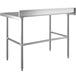 Regency 30" x 48" 16-Gauge 304 Stainless Steel Commercial Open Base Work Table with 4" Backsplash Main Thumbnail 4