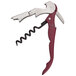 A Franmara Duo-Lever waiter's corkscrew with a burgundy rubberized handle.