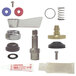 A variety of Fisher faucet check stem repair parts on a table.