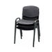 A stack of Safco black plastic contour stacking chairs.