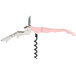 A Pulltap's Original customizable waiter's corkscrew with a light pink and silver handle.