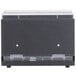 A Vollrath black rectangular straw dispenser with clear lid.