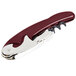 A Franmara waiter's corkscrew with a burgundy handle and silver corkscrew.