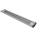A long rectangular Hatco infrared food warmer with a gray granite finish and LED lights.