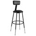 A National Public Seating black lab stool with adjustable backrest.