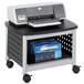 Safco 1855BL Black / Silver Under Desk Printer Stand - 20 1/4" x 16 1/2" x 14 1/2" Main Thumbnail 1