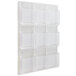 A clear plastic Safco wall-mount display rack with nine compartments.
