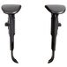 A pair of black plastic Safco T-pad armrests.