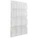 A clear plastic Safco wall-mounted literature rack with 18 compartments.