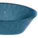 A blue polyethylene oval basket with a handle.
