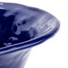 A close-up of a cobalt blue GET New Yorker catering bowl.
