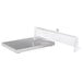 A silver rectangular Vollrath stainless steel cooling plate with clear plastic lid.