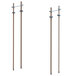 A pair of metal poles with metal rods attached.