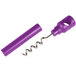 A purple Franmara plastic corkscrew with a silver spiral in a purple tube.