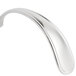 The curved silver handle of a Bon Chef Tuscany Soup/Dessert Tasting Spoon on a white background.