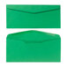 Two green Quality Park business envelopes with gummed seals.