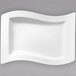 A white Villeroy & Boch rectangular porcelain plate with a curved edge.
