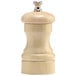 A Chef Specialties natural maple wood pepper mill with a round metal top.
