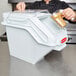 Rubbermaid FG9G5700WHT ProSave 6.3 Gallon / 100 Cup White Shelf Ingredient Storage Bin with Sliding Lid & Scoop Main Thumbnail 1