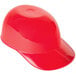A close-up of a red mini baseball helmet.