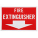 Buckeye Fire Extinguisher Adhesive Label - Red and White, 12" x 8" Main Thumbnail 1