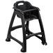 Lancaster Table & Seating Ready-To-Assemble Black Stackable Restaurant High Chair with Tray and Wheels Main Thumbnail 2
