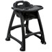 Lancaster Table & Seating Ready-To-Assemble Black Stackable Restaurant High Chair with Tray and Wheels Main Thumbnail 3