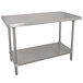 Advance Tabco VLG-366 36" x 72" 14 Gauge Stainless Steel Work Table with Galvanized Undershelf Main Thumbnail 1