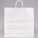 Duro Jr. Mart White Paper Shopping Bag with Handles 13" x 7" x 13" - 250/Bundle Main Thumbnail 3