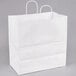Duro Jr. Mart White Paper Shopping Bag with Handles 13" x 7" x 13" - 250/Bundle Main Thumbnail 2