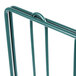 A green Metroseal 3 wire shelf divider with a metal frame.