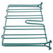 A green Metroseal wire shelf divider for a Metro rack with two bars.