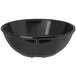 A black Carlisle Dallas Ware nappie bowl on a white background.