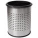 Commercial Zone 785229 Precision InnRoom 12.8 Qt. / 3.2 Gallon Stainless Steel Round Trash Receptacle / Wastebasket with Black Liner Main Thumbnail 1
