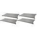 Four grey metal shelves from a Cambro Camshelving® Basics Plus kit.