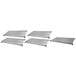 A grey rectangular Cambro Camshelving kit with one solid and four vented metal shelves.