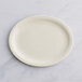 Choice 13 1/2" x 10 1/2" Ivory (American White) Narrow Rim Oval Stoneware Platter - 12/Case Main Thumbnail 3