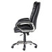 The back of a black OIF executive office chair with arms and chrome details.