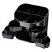 A black plastic Officemate desk organizer with many compartments.