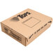 A brown cardboard box with black text that reads "TOPS 33051 8 1/2" x 11" Quadrille Ruled White Gum-Top Writing Pad"