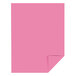 A pink paper with a curled corner.