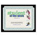 A black Southworth linen certificate holder for 10 sheets with a certificate of appreciation for students.