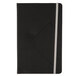 A black notebook with a white stripe on the cover.